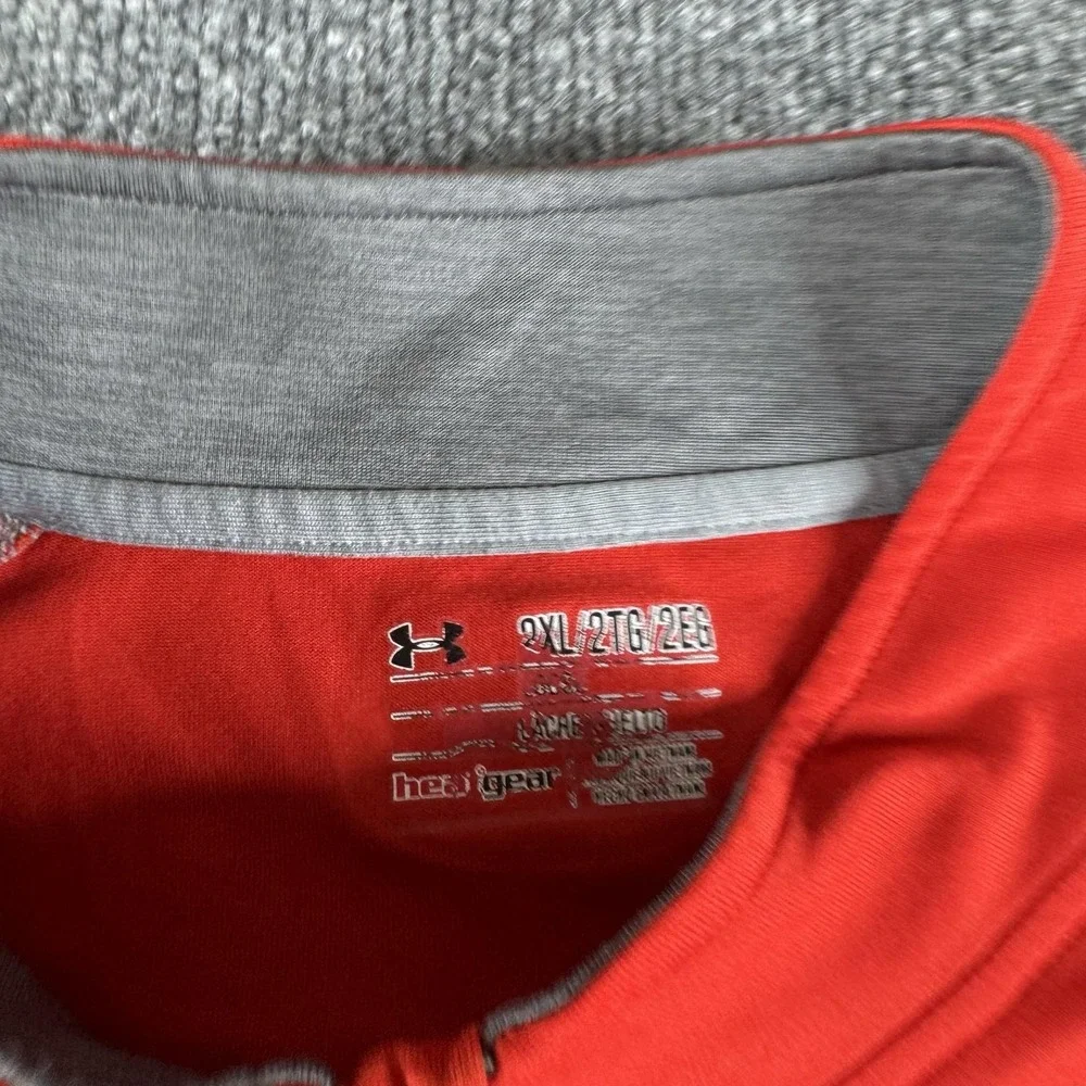 Under Armour HeatGear Pullover Mens 2XL Red 1/4 Zip Long Sleeve Athletic